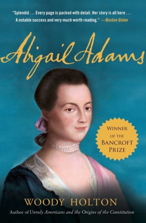 Painting of a young Abigail Adams on a book cover