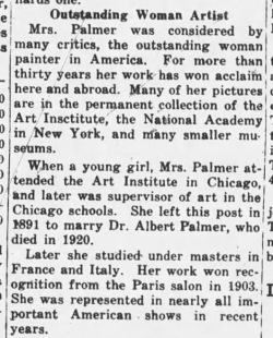 Pauline Palmer, one of the outstanding women artists in America